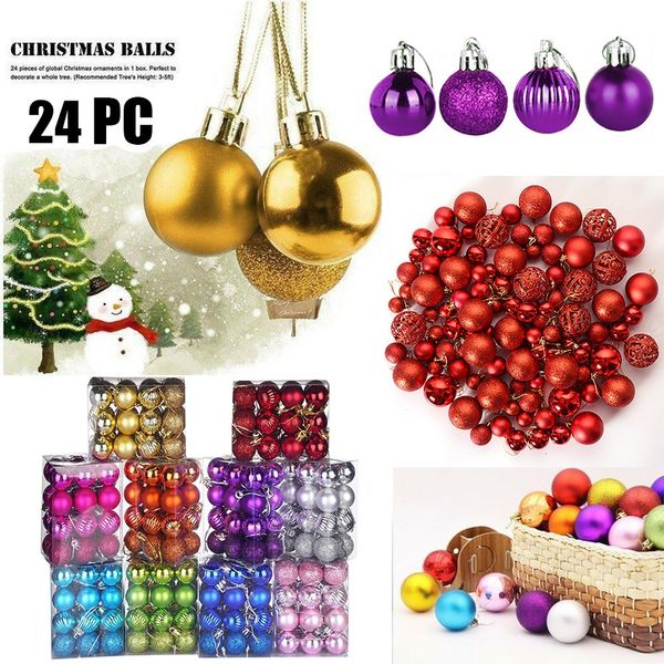 

christmas decoration 2019new 30mm 24pcs christmas xmas tree ball bauble hanging home party ornament decor navidad 2019
