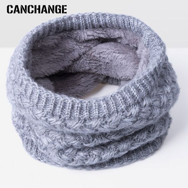 

canchange new style winter scarf for women men kids ring scarf knitted cotton neck wear boys girls solid thick scarves