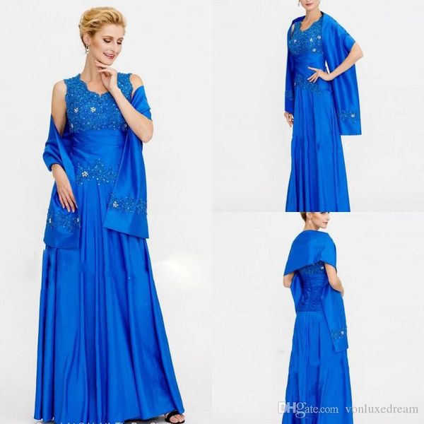 

новая оболочка royal blue матери свадебные платья с обертками lace аппликациями элегантные матери платья гостей свадьбы вечерние платья, Black;red