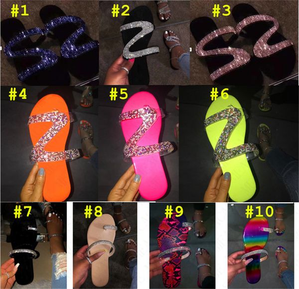 

new summer women diamond slipper glitter flat slides bling bright shinny color flip flops beach bath slides water shoes us6-10.5 size d62203, Black;grey