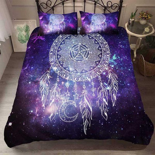 Yi Chu Xin Bohemian 3d Galaxy Dreamcatcher Bedding Set Purple