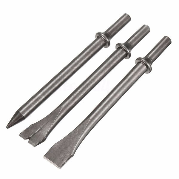 

3 pcs 7 inch length air hammer punch chipping chisel long bit set round bar tool