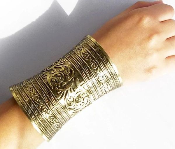 

gypsy серебро бронза armlet armband big wide open манжета браслеты браслеты женщины мужчины индия tribal непал фестиваль ювелирных изделий, Black