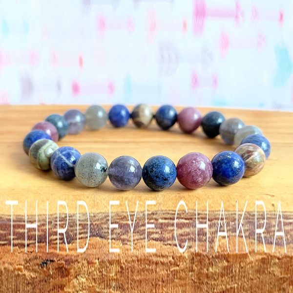 

wholesale designer third eye chakra bracelet mix gem stone hnadmade bracelet blue sodalite lapis lazuli lepidolite, Golden;silver