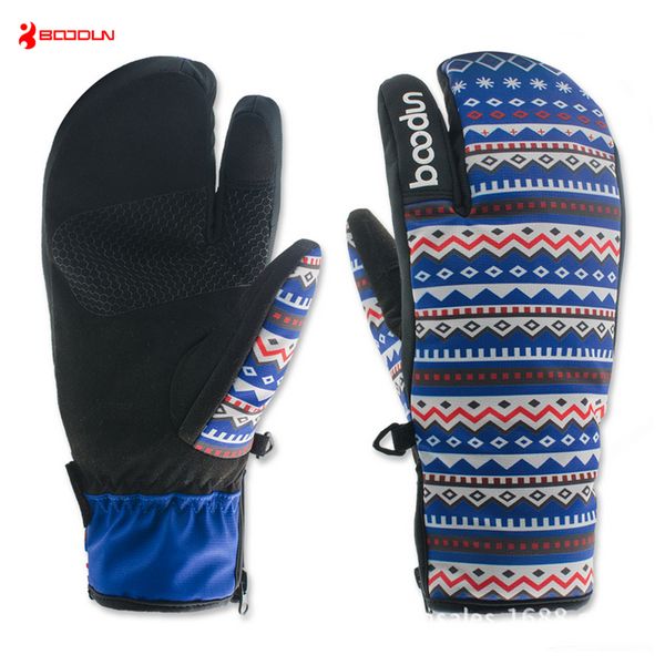 

boodun ski gloves winter warm snowboard skating glove windproof warm skiing gloves cotton anti-slip waterproof mittens