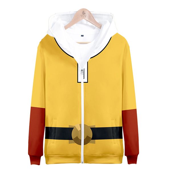 

новый 3d толстовка японское аниме one punch man пальто топы толстовка повседневная мужчины женщины косплей костюм мужская одежда молния толс, Black