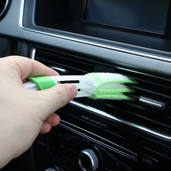 

car double side cleaning brush dashboard soft brush dust double side auto air conditioning outlet cleaning