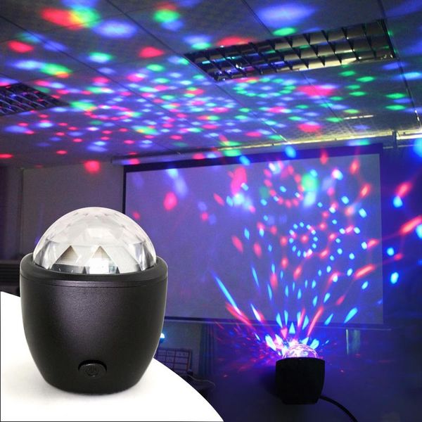 

1 шт. DJ-лампа, 9-цветный светодиодный свет этапа USB диско RGB вращающийся хрустальный
