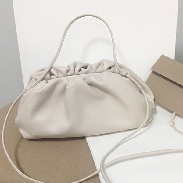 

pleats shoulder cross bag dumpling frame type soft faux leather handbag multifunctional large capacity waterproof bags