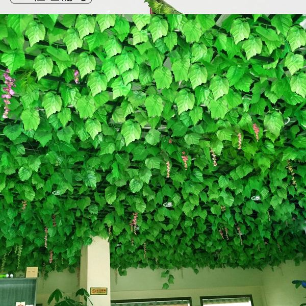 

2018 ins long artificial plants green ivy leaves artificial climbing tiger grape vine fake foliage leaves wedding home decor