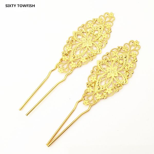 

5 pieces/lot 35mx130mm metal headwear silver/gold color/kc gold fancy hairpin fashion hair accessory for women, Blue;slivery