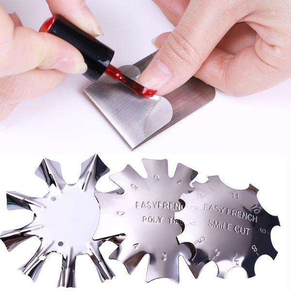 

easy french tip edge cutter smile line french tips stencil trimmer manicure nail art styling tool, White
