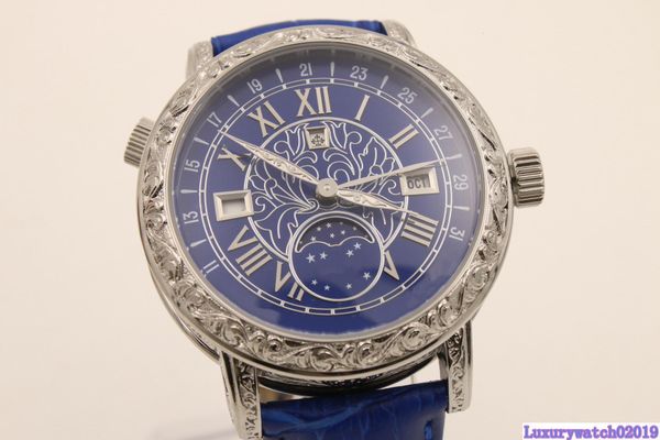 

2017 newluxury brand new blue and blue dezel blue belt mens stainless pointer watch men s sports wrist sapphire men watch brand sky moon, Slivery;brown