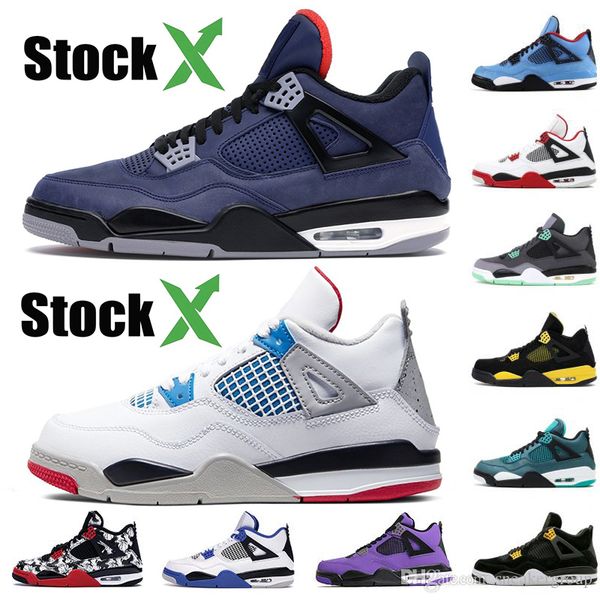 

winterized loyal blue mens 4 4s jumpman basketball shoes what the cool grey bred flight white cement thunder sneakers designer shoes trainer
