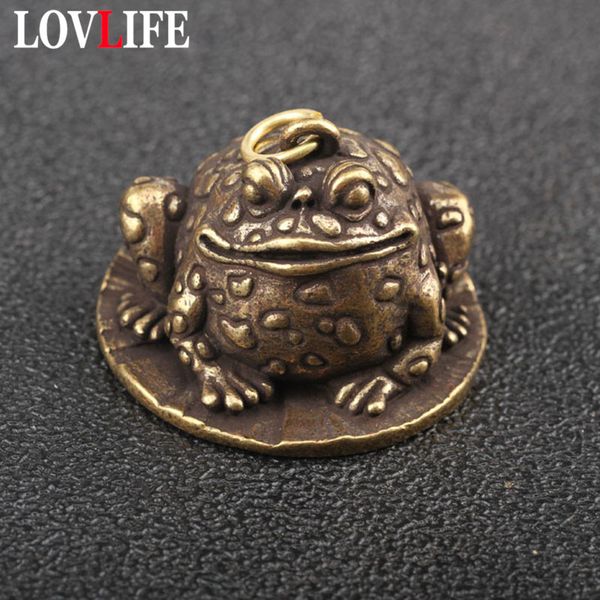 

pure copper small pet toads ornaments keychain pendant jewelry vintage brass animal bufo men car key chains hanging keyrings, Silver