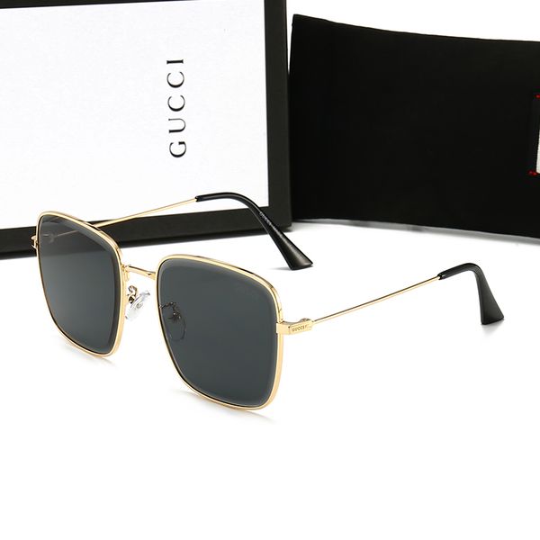 

2020 new model glasses brands polarized aluminum women luxury designer sunglasses square gold frame sunglasses with box, White;black