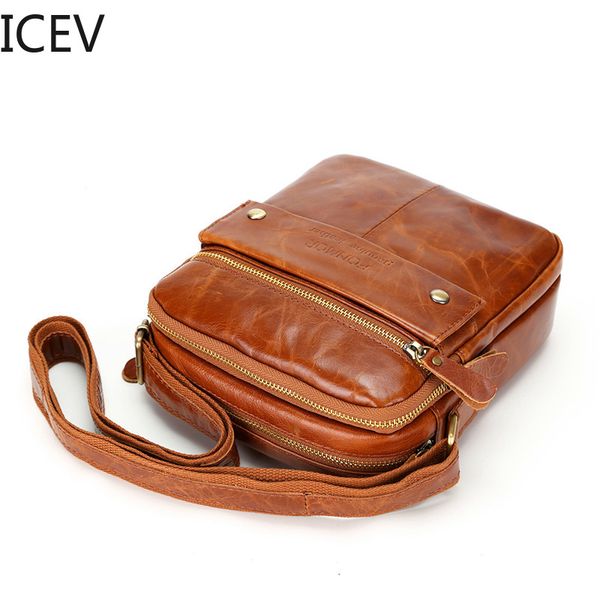 

icev new arrived men's messenger bag vintage casual genuine leather shoulder bag handsome oil cowhide crossbody man sac