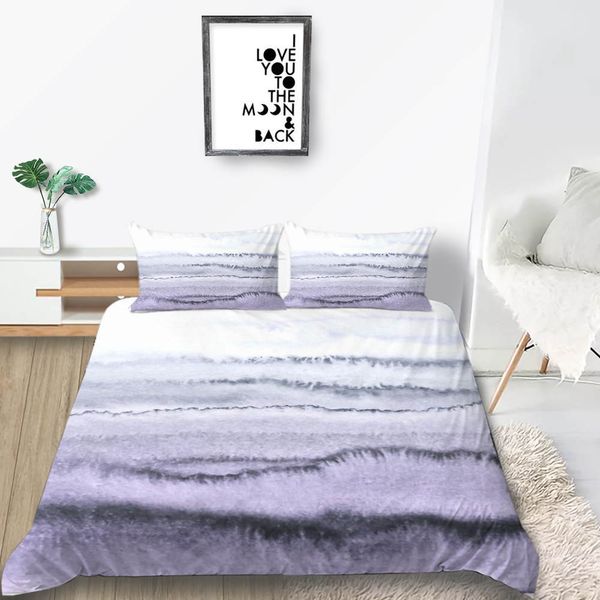 King Size Bedding Set Lavender Field Romantic Duvet Cover For Girl