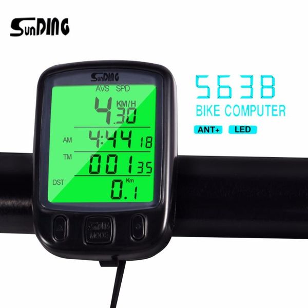 

sunding sd 563b multifunction bicycle computer waterproof cycling odometer riding speedometer with lcd display bike accessories