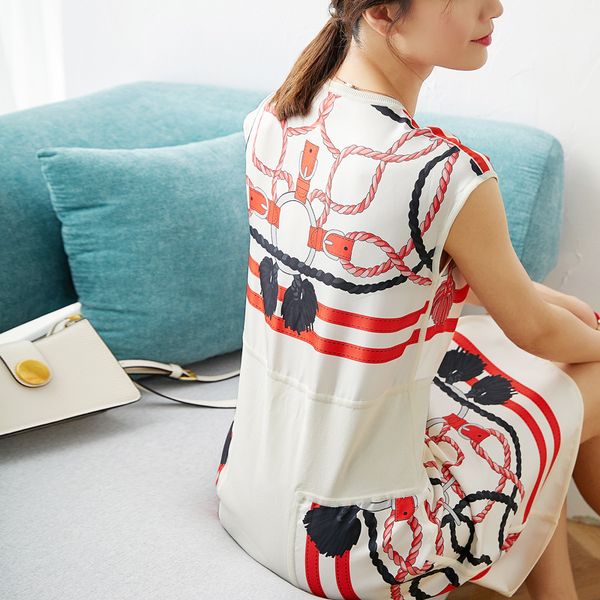 

new style women s dress ice silk knitting dress 2020 summer loose short sleeve middle, Black;gray