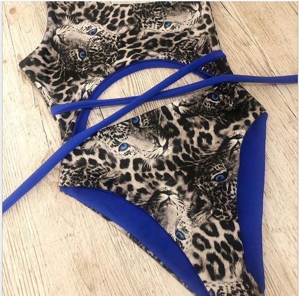 

цельный бикини на одно плечо leopard print swimsuit lady