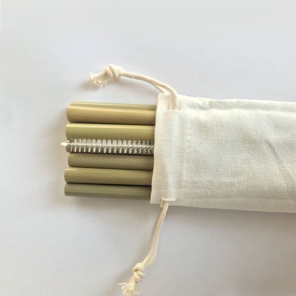 

wowshine reusable eco-friendly 12pcs bamboo straws 1 brush set ing