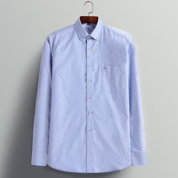 

dress oxford shirt mens fashion 2019 new 100% cotton casual with pocket foraml mens social shirts regular fit solid button-down, White;black