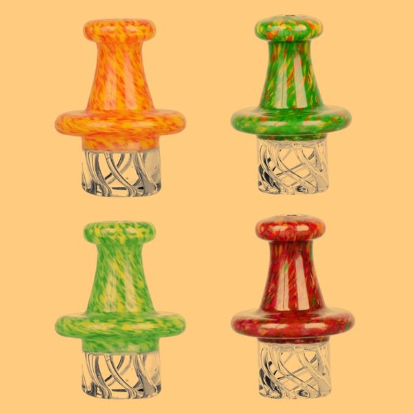 Ultimo colorato Pyrex Glass Bong Narghilè Oil Rigs Cover Carb Cap Coperchio portatile per ciotola al quarzo Design innovativo Accessori per fumatori fatti a mano