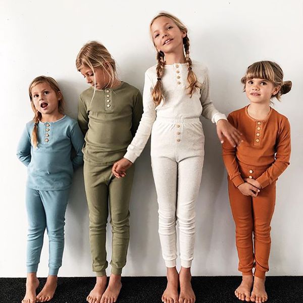 

2020 2pcs/set toddler kids nightgown children girl boy infant casual sleepwear robe nightwear home thermal pajama sets autumn, White