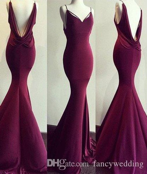 

2020 Dignified Bridesmaid Dresses Backless Evening Dress Spaghetti Mermaid Satin Maid Of Honor Dresses Cheap Sexy Evening Formal Gowns