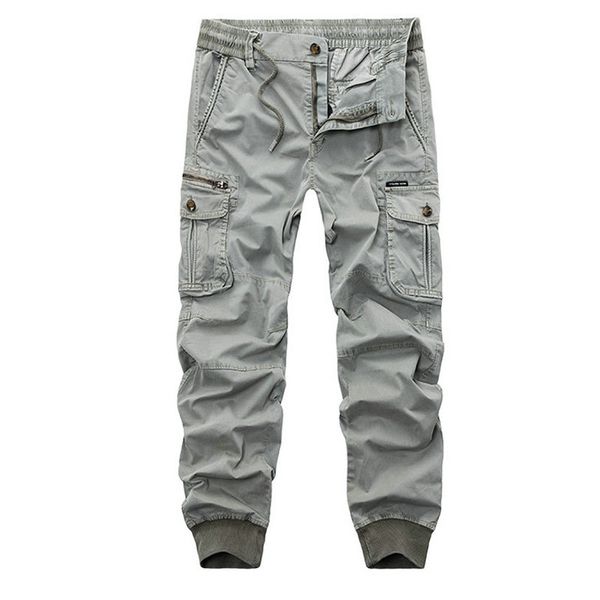 

2019 fashion safari style men's pants cotton camouflage cargo pants men tactical trousers overalls pantalon homme, Black