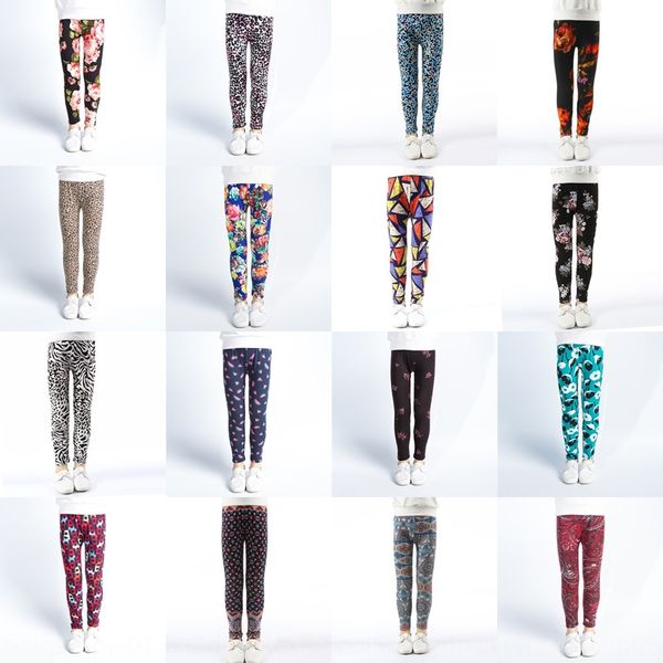 

trousers tight pants milk silk tight pants medium and large children's printed leggings autumn children's milk silk girls' le, Blue