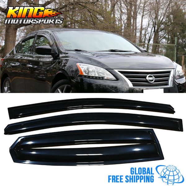 

fits 13-17 nissan sentra acrylic window visors 4pc set global ing