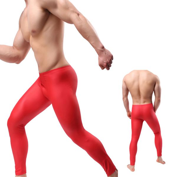 

fashion 2019 mens pu leather stage performance skinny pants stretch leggings men fitness pants locomotive tights trousers, Black