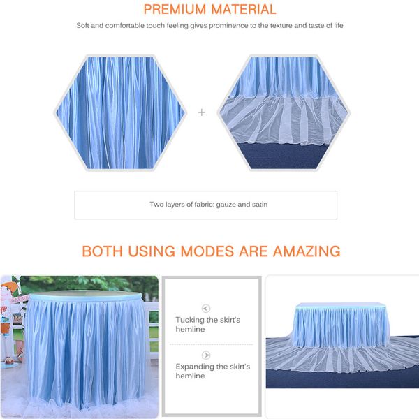 

6ft wedding tulle tutu table skirt party birthday festive baby shower decor