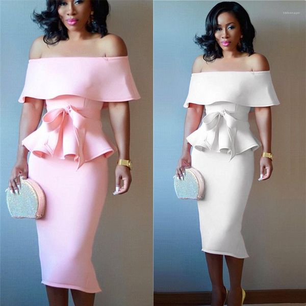 

piece dress slash neck butterfly sleeve two piece sets fashion womens party clothing women designer two, White