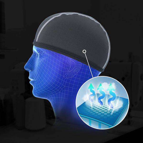 

outdoor bike helmet bicycle headwear cycling hats liner anti-sweat balaclava headwear men women's skull cap scarf portable new, Black