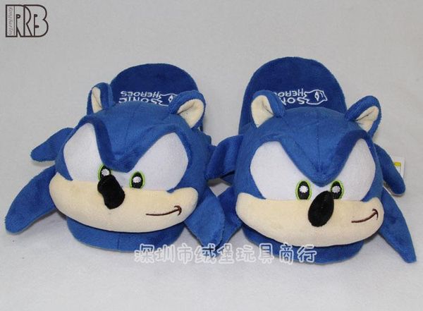 

super sonic cartoon slippers blue plush doll 11 inch adults plush sonic slippers ing