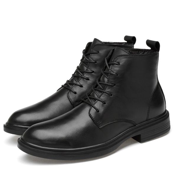 

boots men 39-47 men shoes comfortable fashion men leather boots shoes, Black