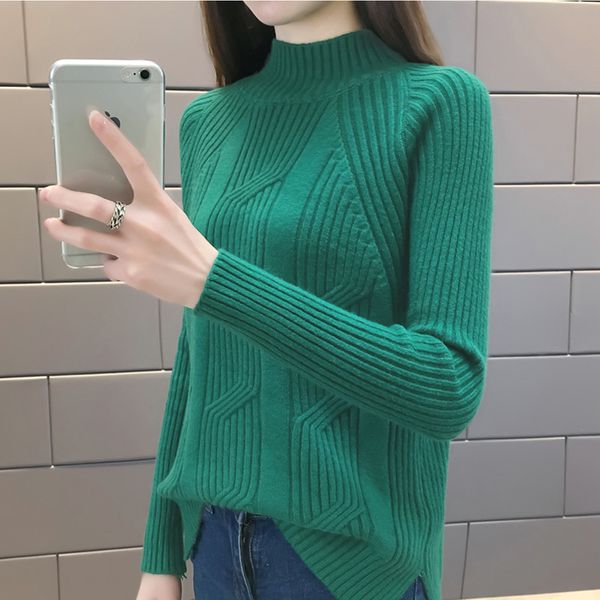 

women sweater jumper elastic pullover knited womans winter casual round neck warm pullover bottoming shirt sweater for women, White;black