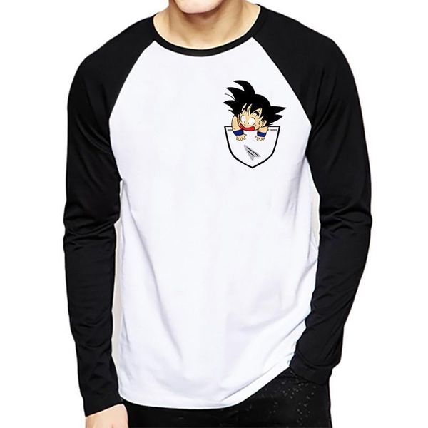 

dragon ball tshirt long sleeve men winter dragon ball z super son goku slim fit cosplay 3d t shirts vegeta tshirt homme, White;black