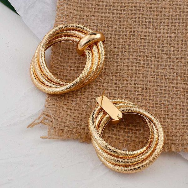 

aensoa 2020 new fashion statement earring for women gold color metal jewelry alloy geometric dangle drop earrings gift brincos, Silver