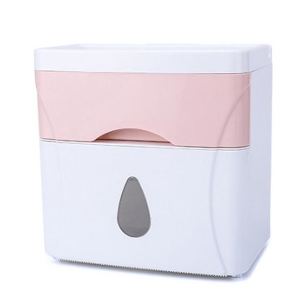 

creative double - layer tissue box with drawer multi-function paper roll storage box portable toilet paper holders