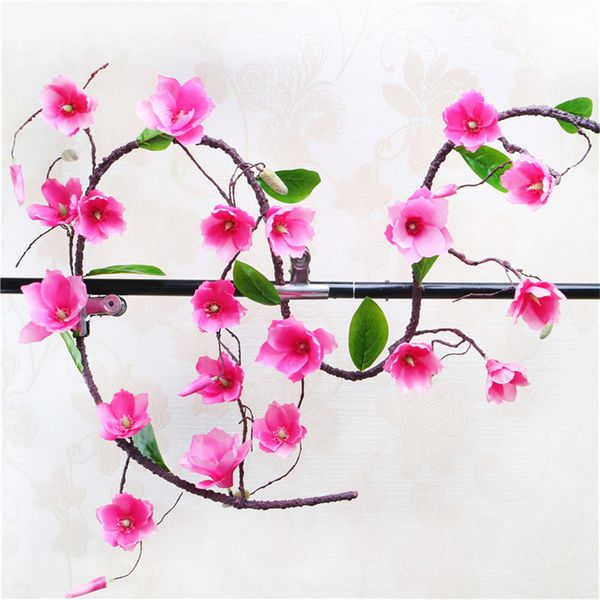 

simulation magnolia flower vine silk flower vines magnolia for home wedding celebration wall hanging decorative flowers