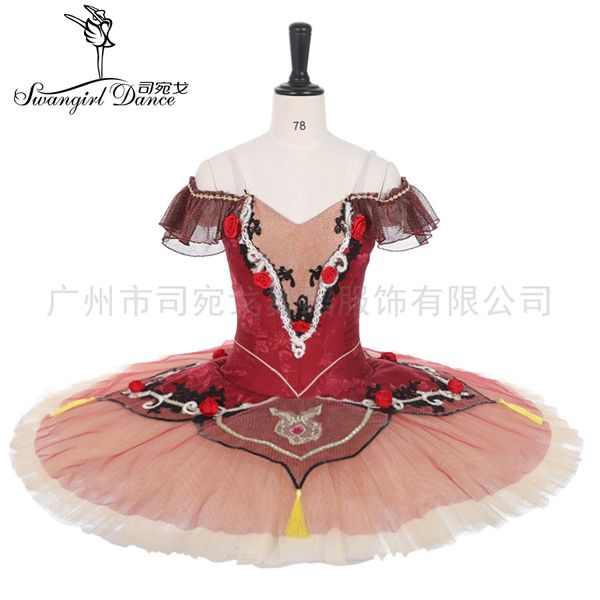 

yagp competiton don quixote professional tutu performance ballet stage costume tutu dressbt9248, Black;red