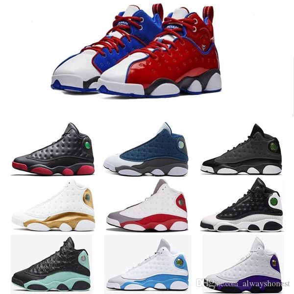 

новый 13 остров зеленый бред чикаго flint мужчины женщины баскетбол обувь 13s он доигрались мело dmp плей hyper royal тапки с коробкой