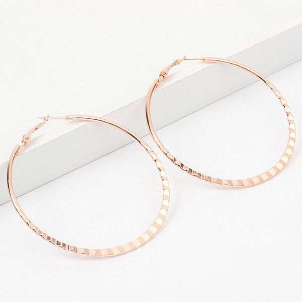 

exaggerated large hoop metal design earrings women geometric round rose gold circle elegant evening party earring ladies 2020, Golden