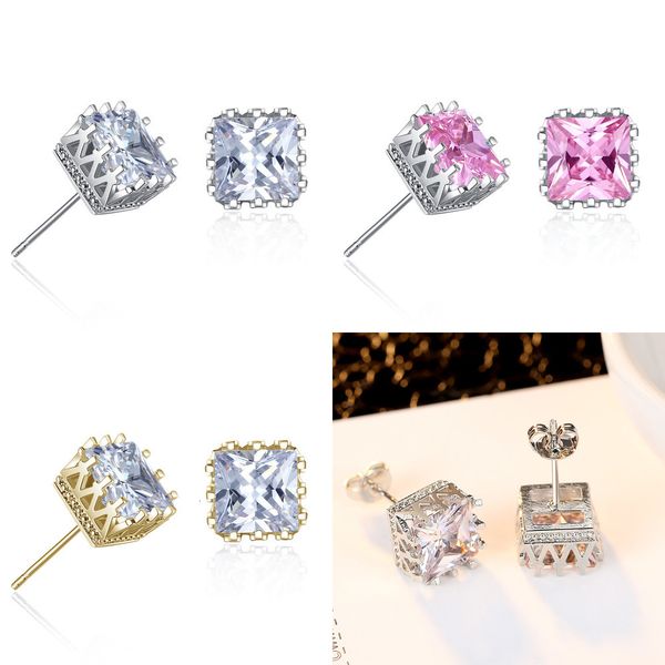 

men and women lovers ornaments jewelry hollow ear nail earrings gift zircon womens earrings earrings designer fashion, Silver