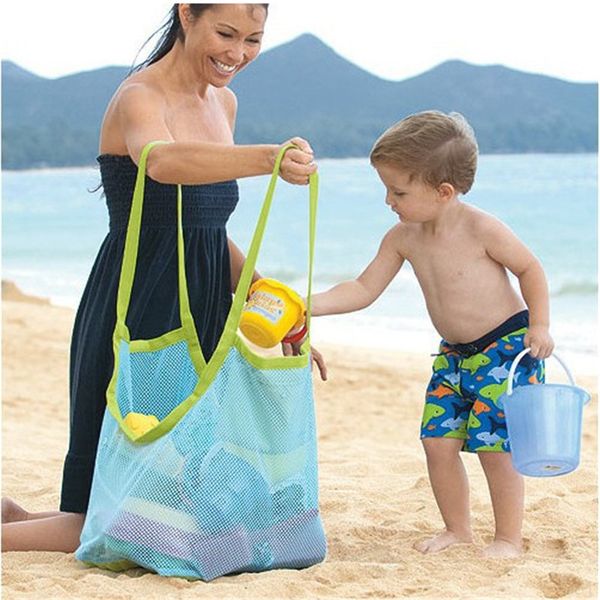 

new outdoor children toy finishing bag pond sand dredger tool debris storage grid beach bag large dhl