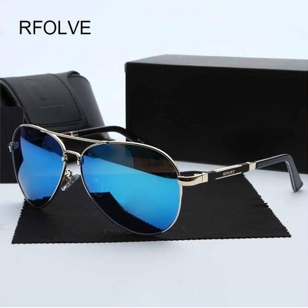

rfolve retro pilot snglasses men polarized driving sun glasses tac lens polarization goggles male gafas sol r80, White;black